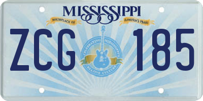 MS license plate ZCG185