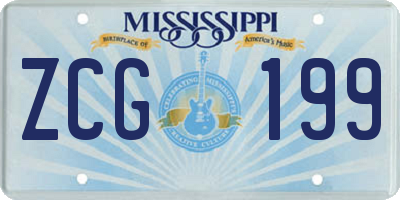 MS license plate ZCG199