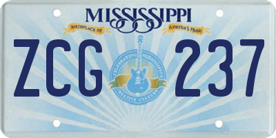 MS license plate ZCG237