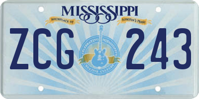 MS license plate ZCG243