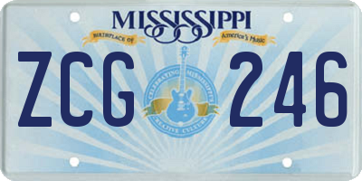 MS license plate ZCG246