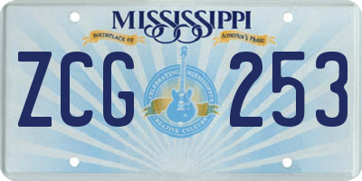 MS license plate ZCG253