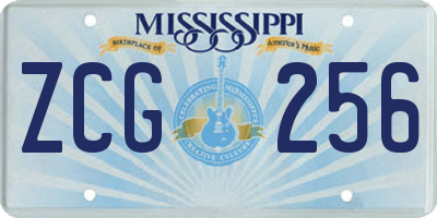 MS license plate ZCG256