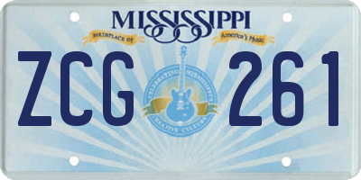 MS license plate ZCG261