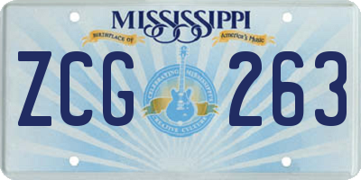 MS license plate ZCG263