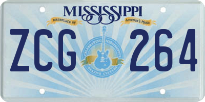 MS license plate ZCG264