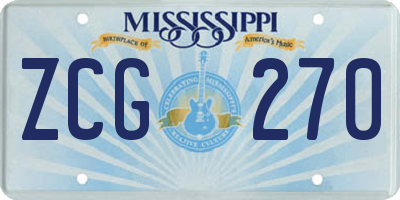 MS license plate ZCG270