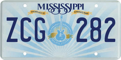MS license plate ZCG282