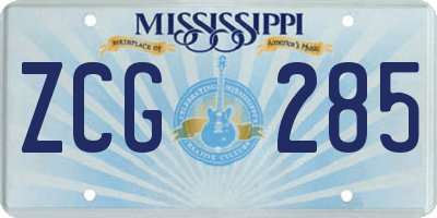 MS license plate ZCG285