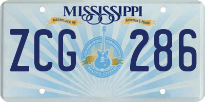 MS license plate ZCG286