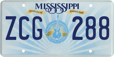 MS license plate ZCG288