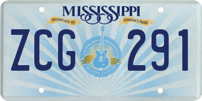 MS license plate ZCG291