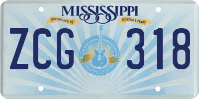 MS license plate ZCG318