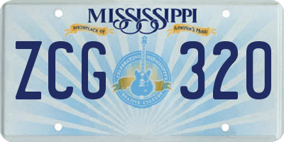 MS license plate ZCG320