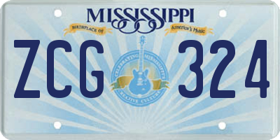MS license plate ZCG324