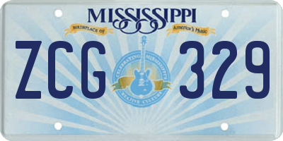 MS license plate ZCG329
