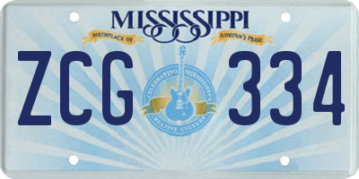 MS license plate ZCG334