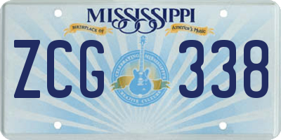MS license plate ZCG338