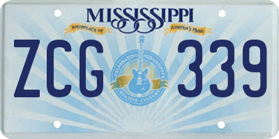MS license plate ZCG339