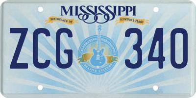 MS license plate ZCG340