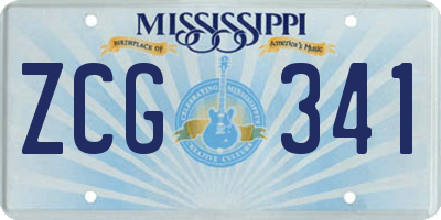 MS license plate ZCG341