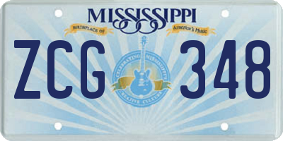 MS license plate ZCG348