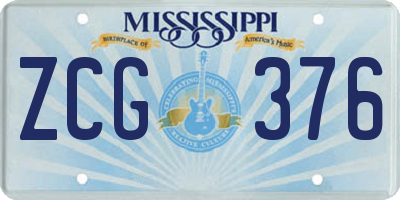 MS license plate ZCG376