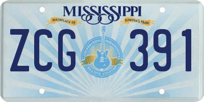 MS license plate ZCG391