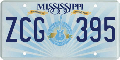 MS license plate ZCG395