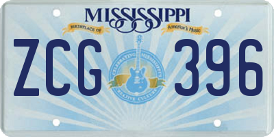 MS license plate ZCG396
