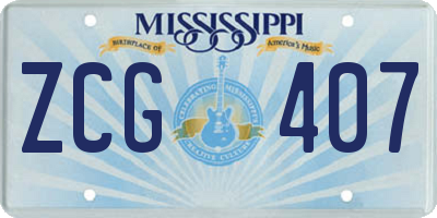 MS license plate ZCG407