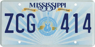 MS license plate ZCG414