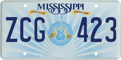MS license plate ZCG423