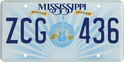 MS license plate ZCG436