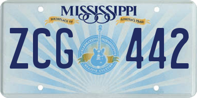 MS license plate ZCG442