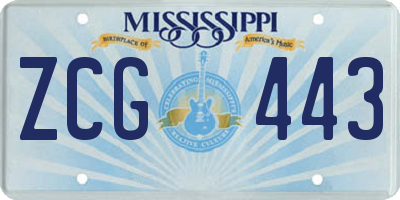 MS license plate ZCG443