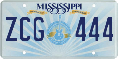 MS license plate ZCG444