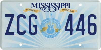 MS license plate ZCG446