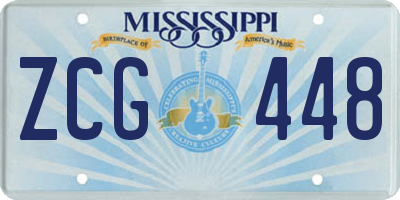 MS license plate ZCG448