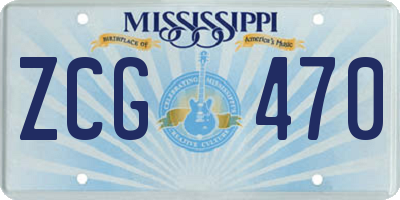 MS license plate ZCG470