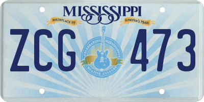 MS license plate ZCG473