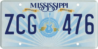 MS license plate ZCG476