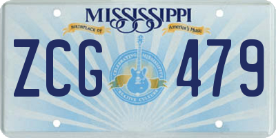 MS license plate ZCG479