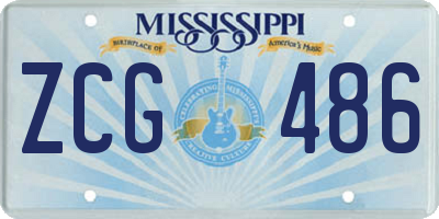 MS license plate ZCG486