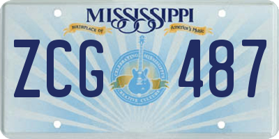 MS license plate ZCG487