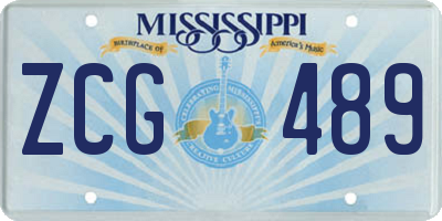 MS license plate ZCG489