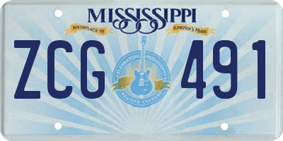 MS license plate ZCG491