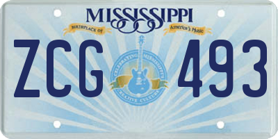 MS license plate ZCG493