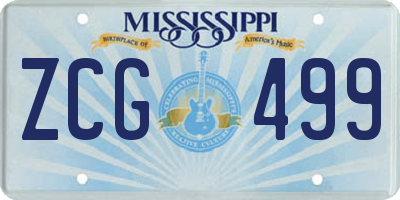 MS license plate ZCG499