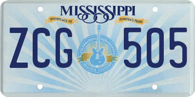 MS license plate ZCG505